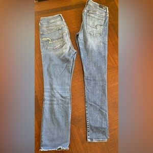2 pairs | American Eagle outfitters | size 8 | hi rise jeggings | artist crop